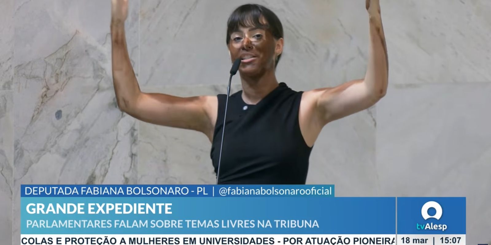 deputados-pedem-cassacao-de-fabiana-bolsonaro-por-blackface-na-alesp